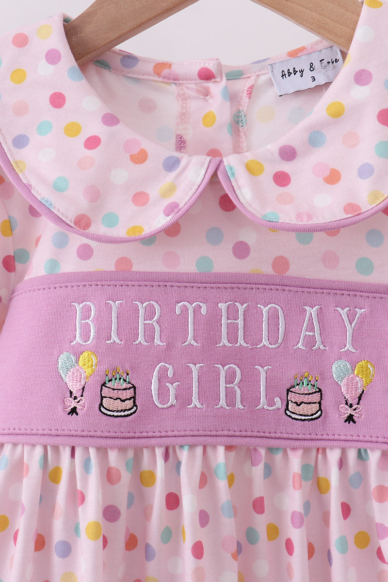 Purple birthday embroidery dress