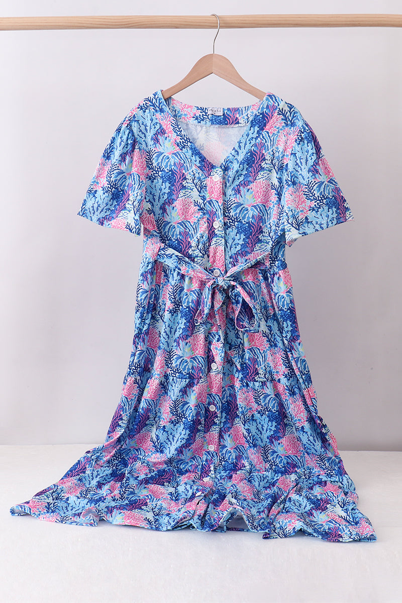 Blue marine creature print dress – Charlie & Kilo Co