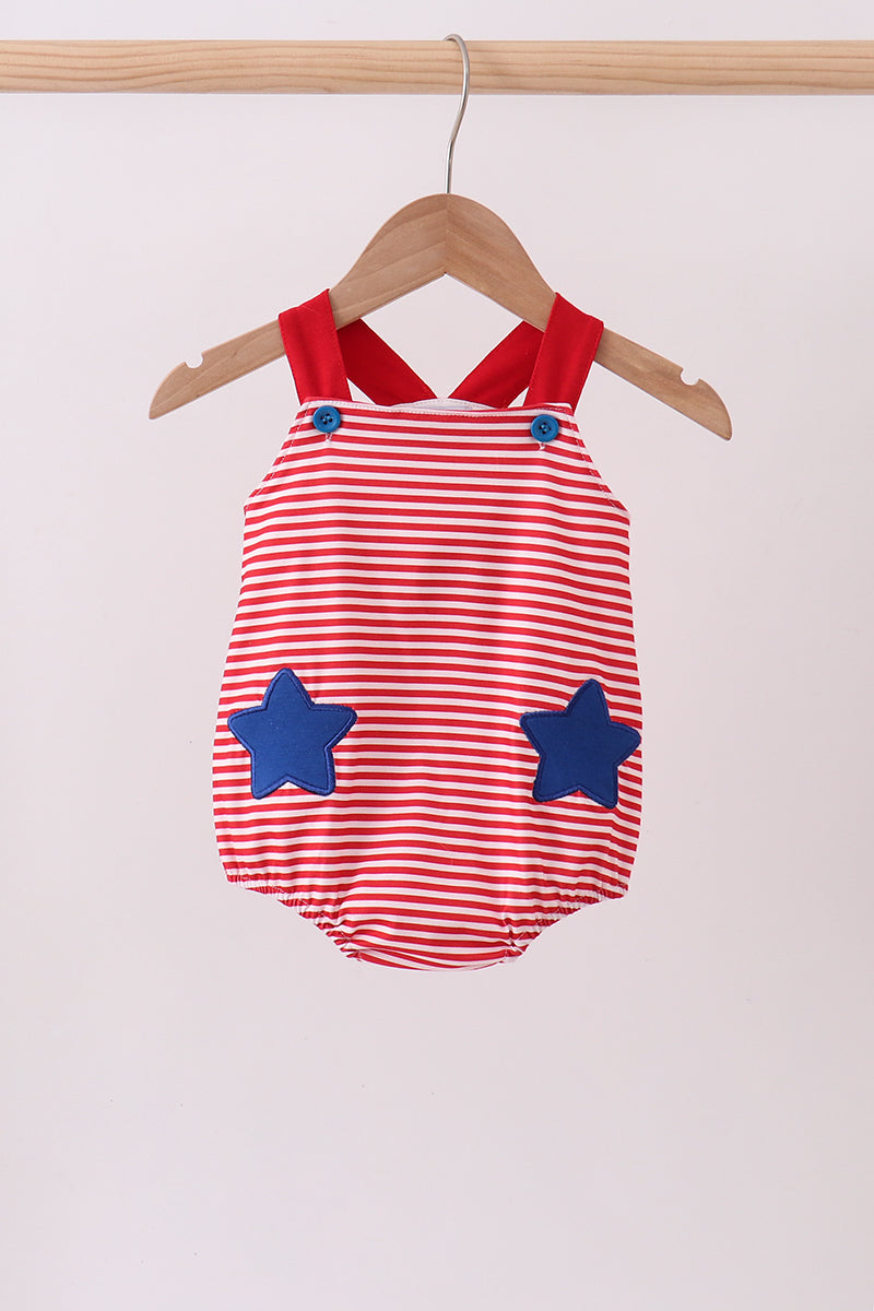 Red stripe star applique bubble