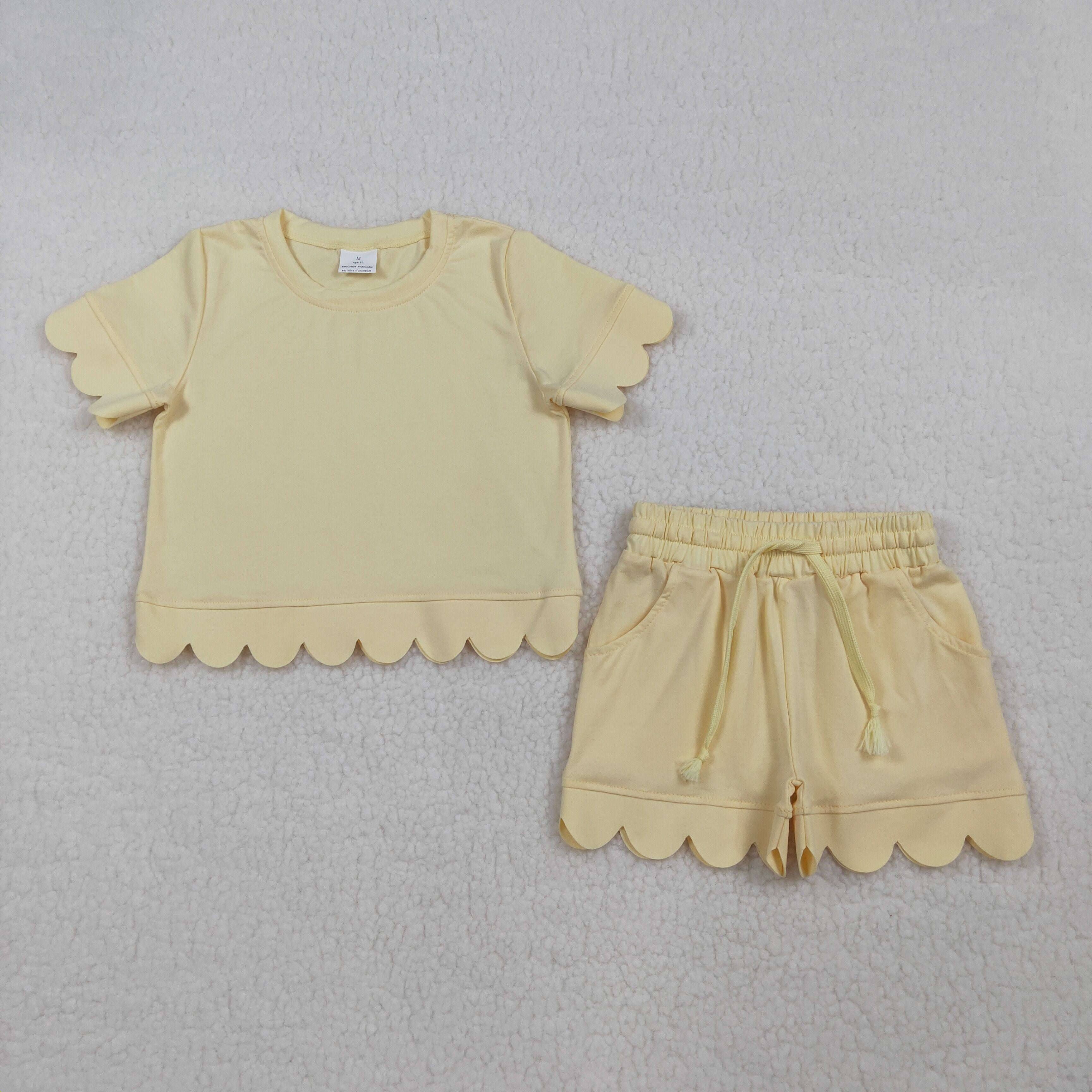 Lemon Scalloped Short Set