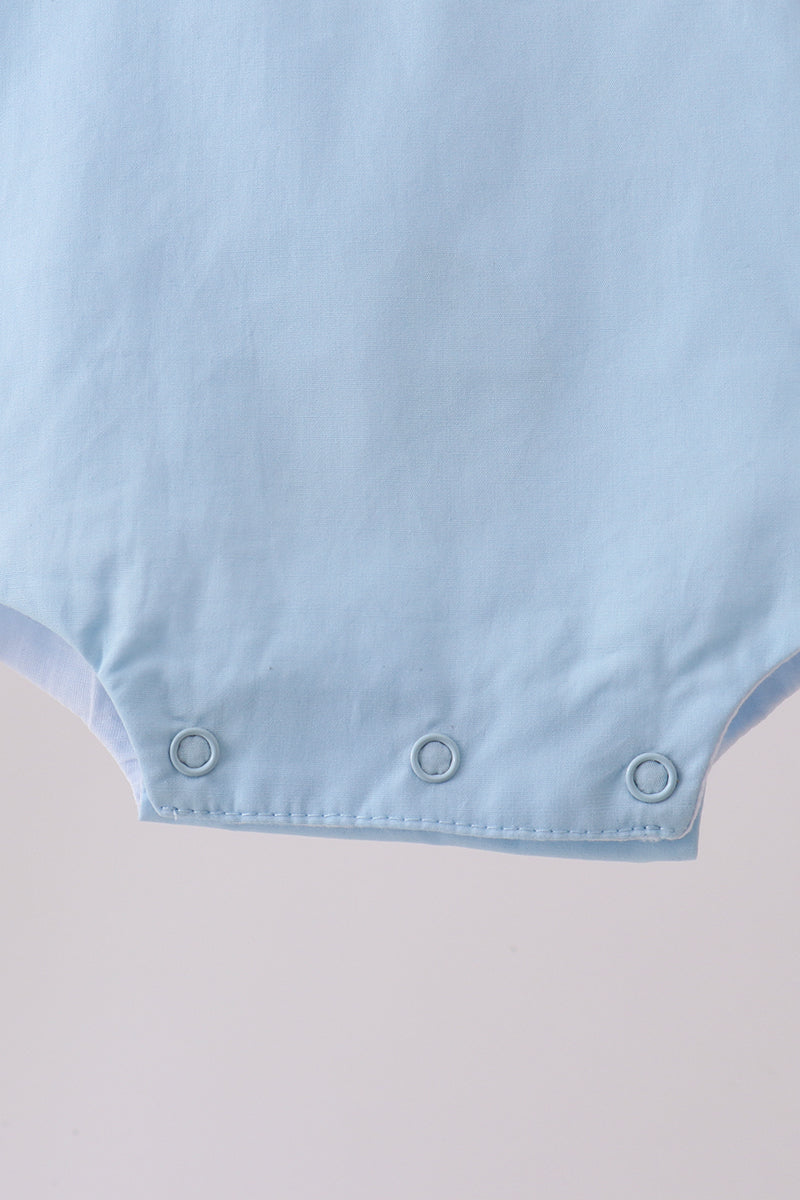 Blue ribbon ruffle bow bubble