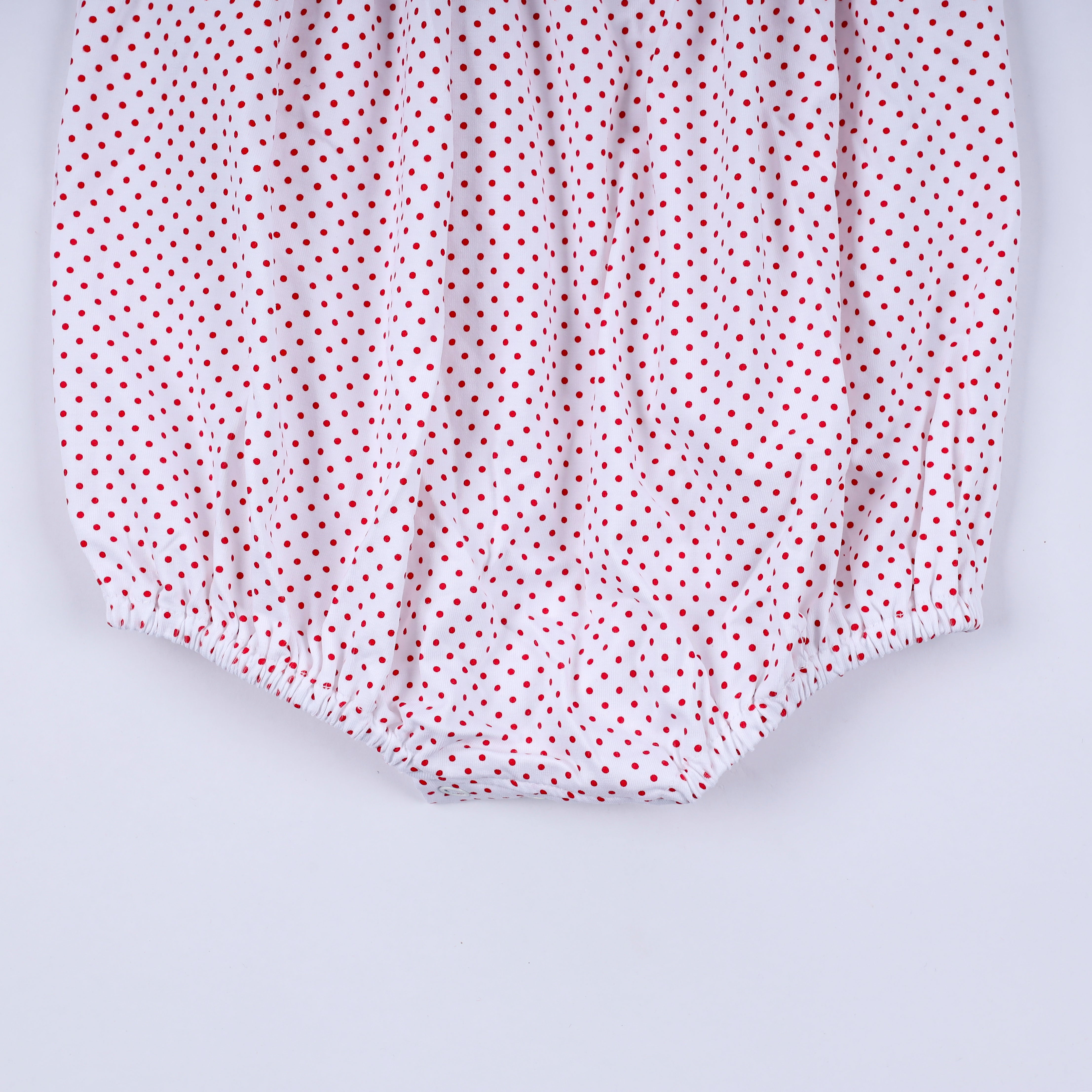 Red gingerbread hand smocked bubble