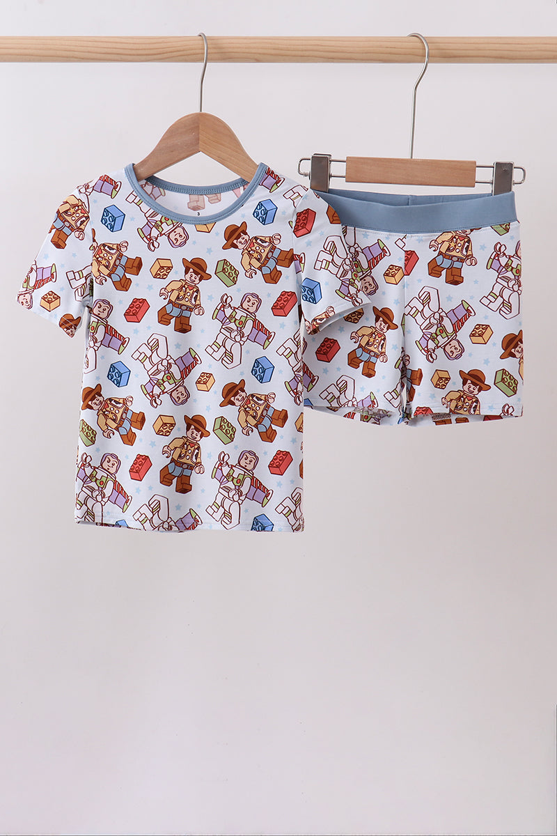 Mint character bamboo pajama set