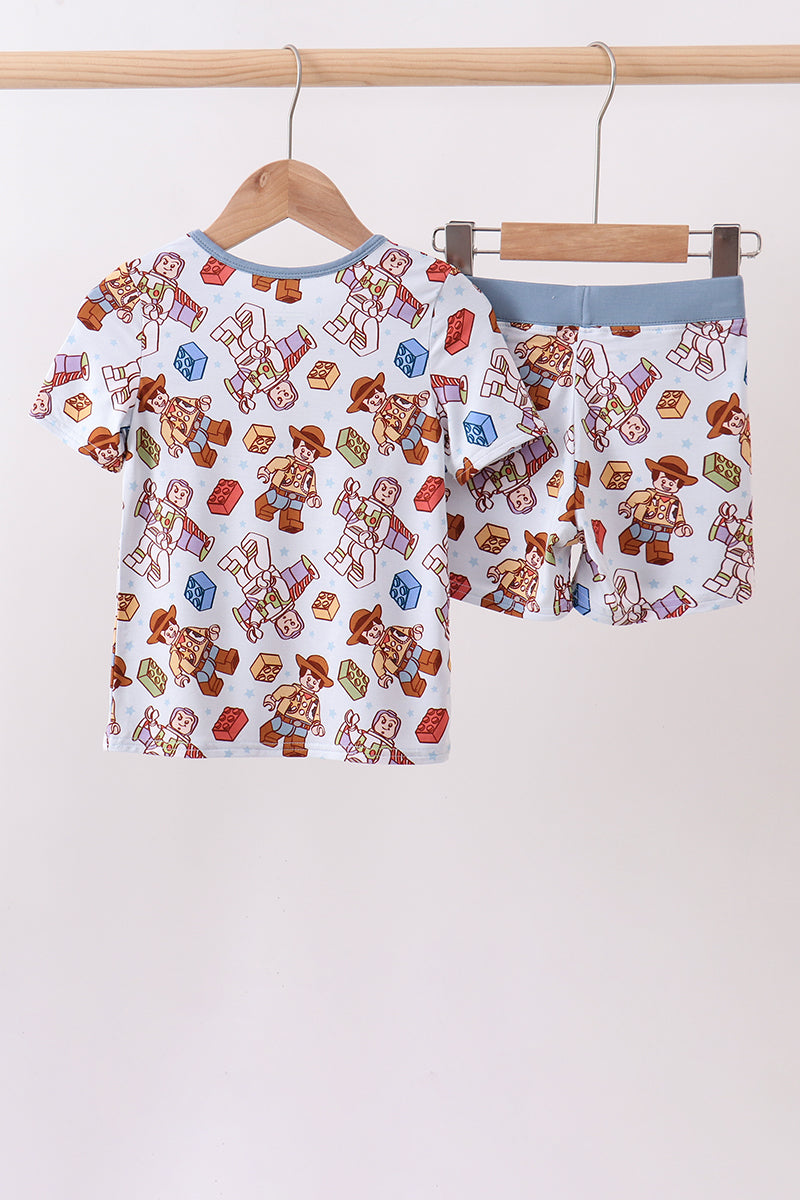 Mint character bamboo pajama set