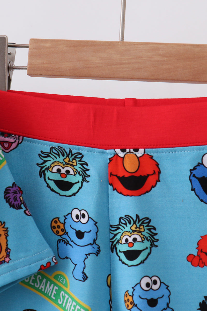 Blue character bamboo pajama set
